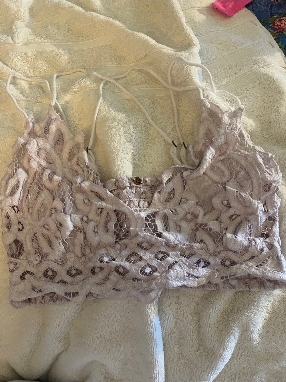 Free People Adela Lace Bralette in Light Lavender
